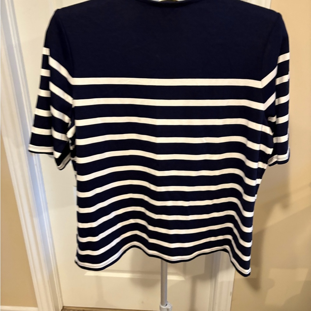 Laura Navy and White Striped Women's Top. Size xl. New with tags - Picture 4 of 4